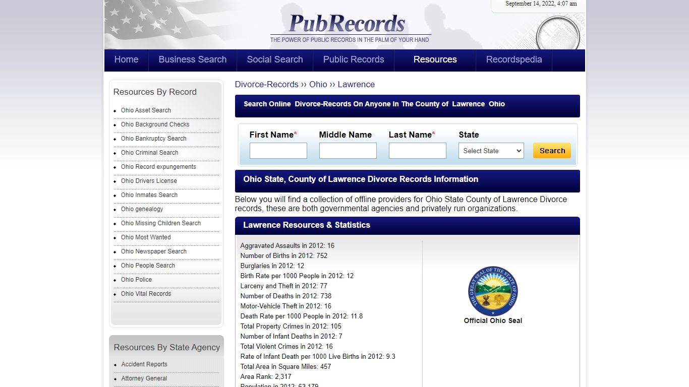 Lawrence County, Ohio Divorce Records - Pubrecords.com